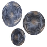 Grey & Gold Hammered Wall Decor Set of 3
