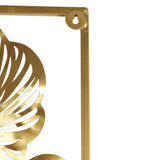 Green & Gold Etchiing Leaves Rectangular Wall Decor Set of 2