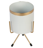 White & Gold Metal Votive Planter Set of 3