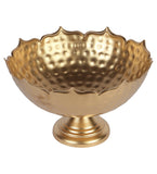 Gold Metal Taj Urli with Center Urli & Tealight Holder Set of 7