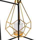 Hut Shape Diamond Pendulam Tealight Holder with Glass