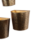 Gold & Black Hammered Wall Planter Set of 3