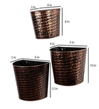 Copper & Black Hammred Wall Planter Set of 3