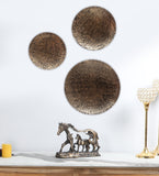 Gold & Black Dot Hammered Wall Decor Set of 3