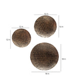 Gold & Black Dot Hammered Wall Decor Set of 3