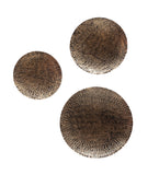 Gold & Black Dot Hammered Wall Decor Set of 3