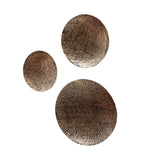 Gold & Black Dot Hammered Wall Decor Set of 3