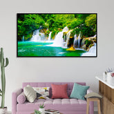 Vibrant Waterfall Nature Scenery of Colorful Canvas Wall Paintings & Arts