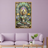 Meditating Buddha Acrylic Wall Paintings in a Natural Sanctuary
