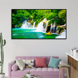 Vibrant Waterfall Nature Scenery of Colorful Canvas Wall Paintings & Arts