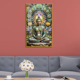 Meditating Buddha Acrylic Wall Paintings in a Natural Sanctuary