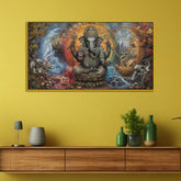 Handcrafted Vintage Ganesha Wall Painting – Indian Ethnic Art