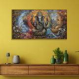 Handcrafted Vintage Ganesha Wall Painting – Indian Ethnic Art