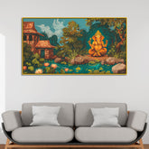 Devotional Vintage Ganesha Canvas Art – Wall Decoration