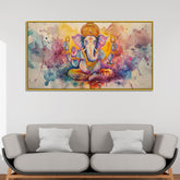 Retro Canvas Painting of Ganesha – Spiritual Vintage Decor
