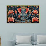 Rustic Hindu Wall Hanging – Lord Ganesha in Vintage Frame