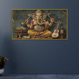 Elegant Ganesha Vintage Wall Art – Hindu God Painting