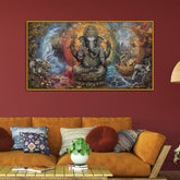 Antique-Inspired Ganesha Wall Canvas – Hindu Home Decor