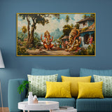 Lord Ganpati Wall Canvas – Vintage Ethnic Vibe Painting