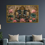 Divine Lord Ganesha in Antique Finish – Sacred Wall Hanging