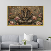 Lord Ganesha Vintage Canvas – Traditional Indian Decor