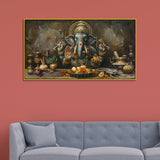 Retro Indian God Ganesha Painting – Vintage Wall Display
