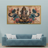 Vintage Ganpati Bappa Wall Painting – Artistic Wall Accent