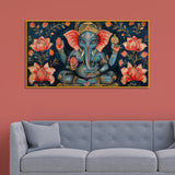 Rustic Hindu Wall Hanging – Lord Ganesha in Vintage Frame