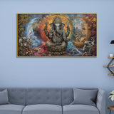 Handcrafted Vintage Ganesha Wall Painting – Indian Ethnic Art
