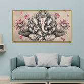 Artistic Vintage Ganesha Wall Art – Peaceful Divine Painting