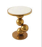 Living Room Marble Side Table with 4 Gold Balls