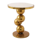 Living Room Marble Side Table with 4 Gold Balls