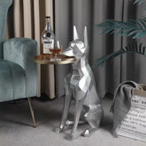 Dog Luna Diamond Decorative Showpiece with Tray in Gray Color