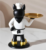 Dog Showpiece with Plate for Home Decor Item, Kitchen, Bedroom, Office, Dinning Table, Gifts Item Set of 3