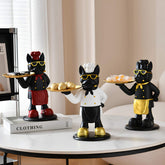 Dog Showpiece with Plate for Home Decor Item, Kitchen, Bedroom, Office, Dinning Table, Gifts Item Set of 3