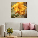 Golden Flower Canvas Painting for Home, Bedroom & Living Room