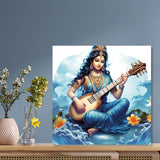 Goddess Saraswati Canvas Painting for Home, Bedroom & Living Room