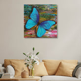 Blue Butterfly Canvas Painting for Home, Bedroom & Living Room