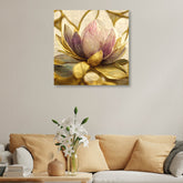 Gold Flower Canvas Painting for Home, Bedroom & Living Room