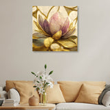 Gold Flower Canvas Painting for Home, Bedroom & Living Room