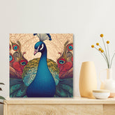 Indian Peacock Canvas Painting for Home, Bedroom & Living Room