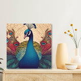 Indian Peacock Canvas Painting for Home, Bedroom & Living Room