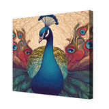 Indian Peacock Canvas Painting for Home, Bedroom & Living Room
