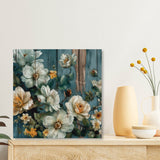 Flowers White Canvas Painting for Home, Bedroom & Living Room