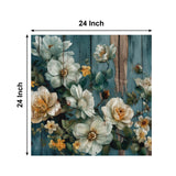 Flowers White Canvas Painting for Home, Bedroom & Living Room