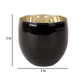 Big Black Glass Votive Set of 4