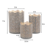 Black & Gold Metal Votive Set of 3