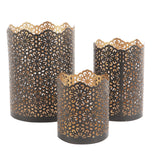 Black & Gold Metal Votive Set of 3