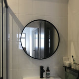 33 Inch Black Round Mirror