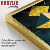 Abstract Geometry Shapes Art Acrylic Floating Wall Painting Set of 2